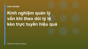 Read more about the article Kinh nghiệm quản lý vốn khi theo dõi tỷ lệ kèo trực tuyến hiệu quả